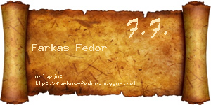 Farkas Fedor névjegykártya
